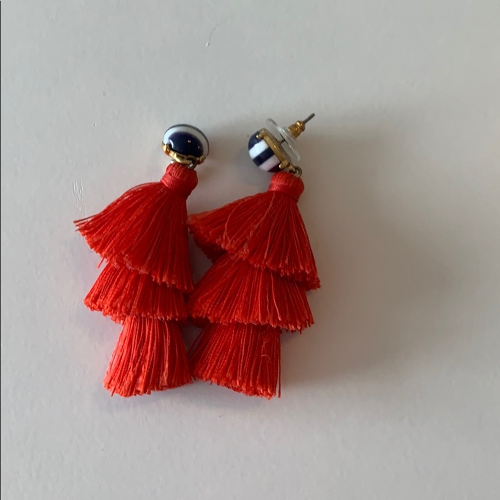 Red tassel earrings